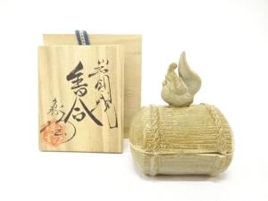 岩国焼　山田象陶造　干支　酉　香合